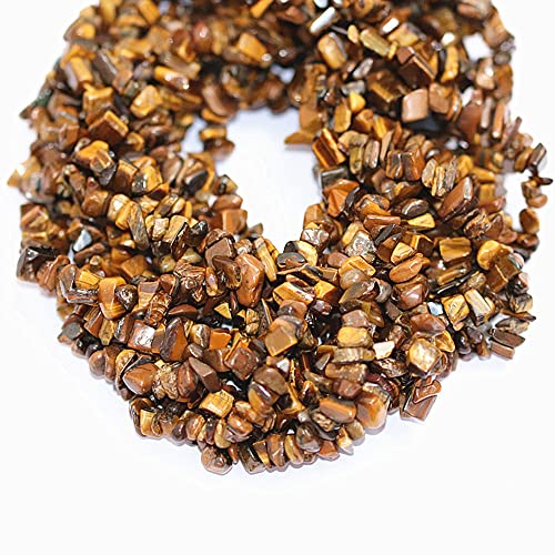 7-8mm Natural Yellow Tiger Eye Gemstone Chips Loose Beads Semi Precious for Jewelry Making DIY Handmade Craft Supplies 1 Strand per Bag Approxi 34" - color: Yellow Tiger Eye Chips
