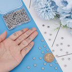 UNICRAFTALE 200Pcs Flat Round Spacer Beads Stainless Steel Bracelet Beads 6mm Small Metal Spacer Bead Smooth Loose Bead for DIY Bracelet Jewelry Crafts Making Hole 2mm - size: 6mm Diameter
