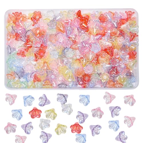 Ornaland 270-290Pcs Acrylic Flower Beads for Jewelry Making Floral Charms Spacer Beads for Bracelets Necklace DIY Craft(Mixed Color) - color: Mixed Color-C