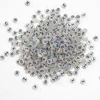 1000pcs 4x7mm Round Letter Beads Transparent White Acrylic with Black Letter Alphabet for Jewelry Making Friendship Bracelets (Transparent White Black) - color: Transparent white black