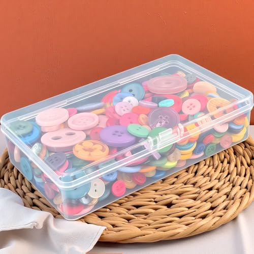 19 Pack Rectangular Clear Plastic Storage Containers Box with Hinged Lid for Beads and Other Small Craft Items (5.7 x 3.35 x 1.38 inch) - size: 5.7 x 3.35 x 1.38 inch
