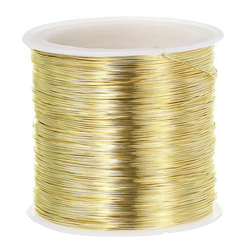 PATIKIL 28 Gauge Jewelry Wire, 328 Feet/100M Pure Copper Jewelry Beading Wire Soft Metal Plant Stem Ties for Craft, Gold Tone (0.012") - color: Gold Tone, size: 28 Gauge