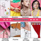 Keychain Tassels Bulk, Paxcoo Small Tassels for Jewelry Making, 50pcs Leather Tassel Keychain Charms with 50pcs Jump Rings for DIY Key Chain Craft - color: White
