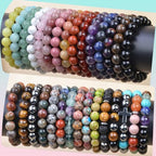 Natural Healing Gemstone Bracelet Handmade Yoga Stretch Elastic Bracelet Stress Relief Crystal Jewelry for Men and Women - color: Amethyst (Love Guardian), size: 10mm