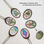 ZOCONE 6 Packs Embroidery Necklace Kits, Embroidery Pendant Kit Mini Cross Stitch Kit with Hoop, Necklace, Pendant, Brooch, Stamped Pattern Cloth, Instructions, etc. Embroidery Kits for Adults - color: 6 Packs-E