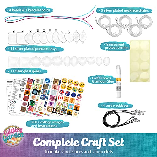 Glittery Garden Girls Jewelry Making Kit. Best Necklace Pendant & Bracelet Crafting Set with Glass Beads & Charms. Fashion Accessories, Arts Crafts Supplies. Birthday Gift - style: Jewelry Making Kit