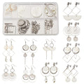 SUNNYCLUE 1 Box DIY 10 Pairs Flat Round Seashell Charm Pendant Shell Charms Earrings Making Kit Natural Seashell Mother of Pearl Charms Jewelry Making Supplies Summer Adult Women Starters Instruction - color: Diy 10 Pairs Flat Round Seashell Charm Earring