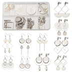 SUNNYCLUE 1 Box DIY 10 Pairs Flat Round Seashell Charm Pendant Shell Charms Earrings Making Kit Natural Seashell Mother of Pearl Charms Jewelry Making Supplies Summer Adult Women Starters Instruction - color: Diy 10 Pairs Flat Round Seashell Charm Earring