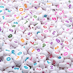 1000pcs Acrylic Number Beads 0-9 Round Number Beads 4x7mm Mixed Number Beads for Jewelry Making and DIY Bracelets, Necklaces, Key Chains (White/Colorful) - color: Gold-White