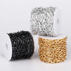 33FT Gold Paperclip Chains Roll, 5mm Aluminum Cable Link Chain Spool Bulk for DIY Crafts Jewelry Making - color: gold, size: 5MM