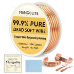 12 Gauge/2.0mm Copper Wire for Jewelry Making – 16.5 Feet Single Spool with Polishing Cloth & COA – 99.9% Pure Dead Soft Bare & Skin Safe Uncoated Craft Wire for Structural DIY & Heavy Bands - size: 12 Gauge, style: 5 Ounces