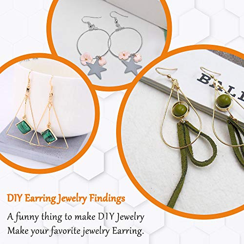 80pcs Beading Hoop Earrings for Jewelry Making,Round Beading Hoops Earrings Bulk Triangle Teardrop Earring with Hoop for DIY Craft Earring Making - color: Gold K and White K 1