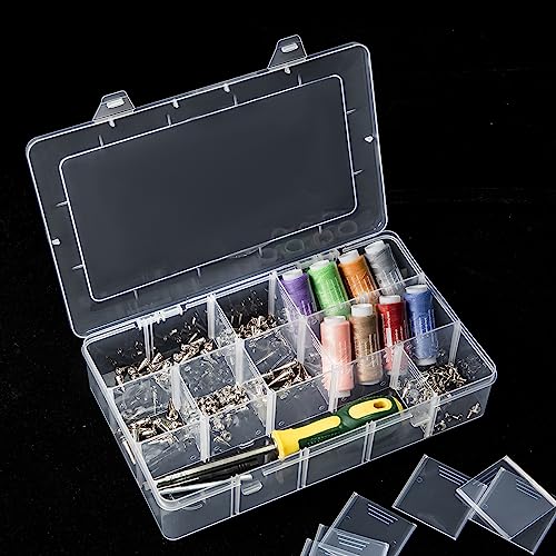 Gospire 2PCS 15 Large Grids Clear Plastic Jewelry Box Organizer Storage Container with Removable Dividers - color: Clear-15 Grids*2