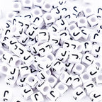 500Pcs Square Loose Letter Beads J 6X6mm Individual Large Hole Alphabet Beads for Friendship Bracelets Making - color: Square - J