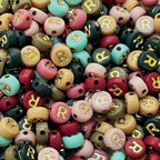 200PCS Round Letter Beads,4x7mm Color Acrylic Alphabet Beads R Beads with Letters for Bracelet Making Necklace Keychain Jewelry DIY (Letter R) - color: Letter R