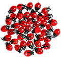 40pcs Ladybug Lampwork Glass Beads Mix Colors - Loose Spacer Beads for Jewelry Making DIY Handmade Crafts (Red)