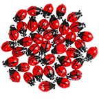 40pcs Ladybug Lampwork Glass Beads Mix Colors - Loose Spacer Beads for Jewelry Making DIY Handmade Crafts (Red)