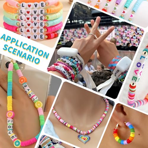 AIPRIDY Girls Toys Bracelet Making Kit, Clay Beads Jewelry Activity Kit, DIY Crafts Birthday Christmas Gifts for Girls Ages 5 6 7 8 9 10 11 12 Years Old (24 Colors 6500 Pcs) - color: 24 Colors 6500 Pcs