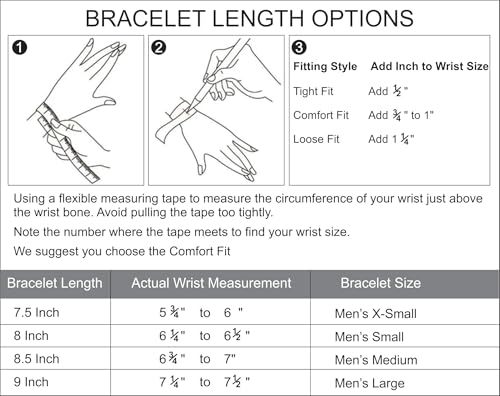 LeCalla Handmade Sterling Silver Mens Bracelets | Solid Italian 925 Chain Bracelets | Classic Designs Chain Bracelets for Men | Men's Silver Bracelet Gift for Dad, Boyfriend, Son - style: 8.5" Rectangle Links
