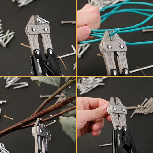 GRENPRO Wire Cutters Heavy Duty 8 Inch, Mini Bolt Cutter & Small Wire Cable Cutters, Wire Clippers for Crafting, Wire Cutter Pliers with Soft Anti-Slip Handle - style: 8" Bolt Cutter