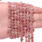 Songxi 60pcs 6mm Rose Plum Blossom Natural Stone Beads for Jewelry Making, Smooth Loose Flower Shape Gemstone Beads for Bracelets Necklace Earrings Making Supplies ﻿ - color: Rose