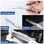 Mini Long Reach Needle Nose Pliers, 7 Inches Straight/Bent Small Pink Long Nose Pliers with Comfort Handle for Wire Wrapping, Electronic Repair, Jewelry Making - color: Straight Long Needle Nose Pliers - Blue