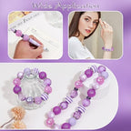 35 Pcs Chunky Bubblegum Beads 20mm Focal Pen Large Rhinestone Pearl Bead with Rhinestone Large Hole European Spacer Bead for DIY Beadable Pen Jewelry Making Keychain Craft Making(Purple) - color: Purple