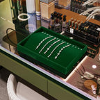 16 Slots Velvet Necklace Bracelet Tray Jewelry Trays Jewelry Drawer Organizer for Necklace, Bracelets, Watch Storage Display (Green) - size: 16 Slot