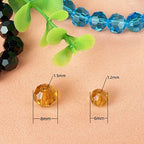Jmassyang 200 Pieces 6mm Faceted Round Crystal Glass Beads Spacer Beads for Jewelry Making, Bracelets Necklaces Earrings Wind Chimes Suncatchers(Amber) - color: Amber, size: 6mm
