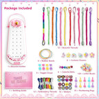 2-in-1 Friendship Bracelet Making Kits: DIY Art and Crafts Jewelry String Braiding Set Toys with Storage Box for Kids - Christmas Birthday Gifts for Girls Age 6 7 8 9 10 11 12 Year Old - White - style: White