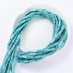 Natural Blue Turquoise Rectangle Tube Beads 4x13mm 38cm/str Loose Semi Gemstone Stone Beads for Making Bracelets Necklace Earrings - color: Blue Turquoise, size: 4x13mm Rectangle