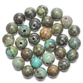 AD Beads Natural Gemstone 10mm Round Loose Beads Big Hole 2mm Sized 30pcs (African Turquoise) - color: African Turquoise
