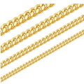 Monily Stainless Steel Mens Cuban Link Chain Silver 18K Gold Chain for Men Hip Hop Mens Jewelry - color: c. 8mm width-gold-plated, size: 36 Inches