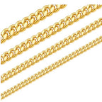 Monily Stainless Steel Mens Cuban Link Chain Silver 18K Gold Chain for Men Hip Hop Mens Jewelry - color: c. 8mm width-gold-plated, size: 36 Inches