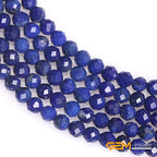 GEM-Inside 2mm Natural Blue Lapis Lazuli Gemstone Semi Precious Round Faceted Spacer Beads for Jewelry Making 15" - color: AA Blue Lapis Lazuli, size: 2mm