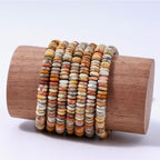 Natural Crazy Agate Disk Stone Spacer Beads 6x2mm 38cm/str Flat Rondelle Loose Semi Gemstone Caps for Making Bracelets Necklace - color: Crazy Agate