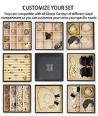 Glenor Co Jewelry Organizer Tray - Set of 2 - Stackable 6 Slots Jewelry Storage Trays - Display on Dresser or Drawer - Compatible with Other Trays - Black - size: Square - 3 Slot x 2