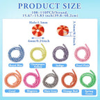 Elecrelive 9 Strands Handmade Polymer Clay Beads 6 mm Vinyl Heishi Beads Flat Round Clay Spacer Beads for Surfer Choker Necklace Bracelet Earrings Jewelry Making - color: Bright Color