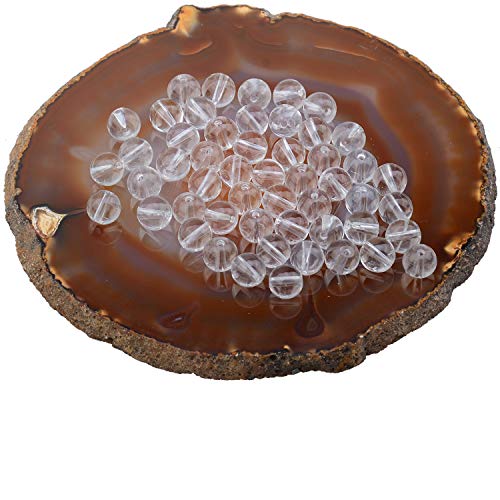 LPBeads 100PCS 8mm Natural Clear Quartz Crystal Gemstone Round Loose Beads for Jewelry Making with Crystal Stretch Cord - color: Clear Quartz Crystal