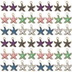 Sailanzi 48pcs Alloy enamel starfish series Pendant Jewelry Making DIY Keychain Earrings Pendant Various Design Charms for Jewelry Making Bracelets Necklace (SN823) - color: SN823