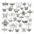 100g About (80-84pcs) Craft Supplies Mixed Butterfly Dragonfly Bee Insect Charms for Jewelry Making Crafting Findings Accessory for DIY Necklace Bracelet (M295) - color: M295
