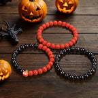 3 PCS Healing Crystal Bracelets for Women 8mm Natural Stone Beaded Stretch Bracelet Amethyst Jewelry Gifts - color: 18 8mm Halloween