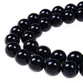 12mm Black Onyx Agate Smooth Round Shape Natural Gemstone Loose Beads for 1 Strand per Bag Approxi 15.5 inch 32pcs Jewelry Making - color: Black, size: 12mm