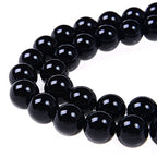12mm Black Onyx Agate Smooth Round Shape Natural Gemstone Loose Beads for 1 Strand per Bag Approxi 15.5 inch 32pcs Jewelry Making - color: Black, size: 12mm
