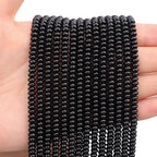 2 Strands (300PCs) Natural Black Obsidian Rondelle Beads, 2 * 4mm Gemstone Loose Spacer Abacus Disk Beads for DIY Bracelet Necklace Earrings Jewelry Making, Craft Supplies Beading Kit - color: Black Obsidian, size: 2*4MM