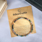 MAIBAOTA Healing Crystal Bracelet for Women Men, 8/4 mm Natural Stone Beaded Bracelets, Jewelry Birthday Gifts, Round Gemstones Stretch Bracelets - color: Multi-Indian Agate, size: 4 mm
