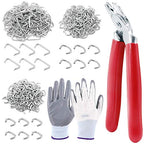 Keadic 362Pcs Angled Hog Ring Pliers with Galvanized Hog Rings, Gloves, 3/4", 1/2", and 3/8" Hog Rings, Professional Upholstery Hog Rings Kit for Plastic Meat & Sausage Casings - color: 362pcs Hog Ring Pliers & Hog Rings - Bending