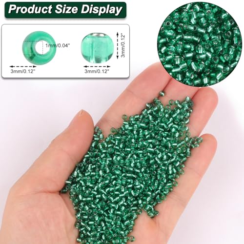 5100 Pcs Size 8/0 Glass Seed Beads, 3 mm Aqua Small Mini Spacer Loose Pony Beads for Jewelry Making and DIY Crafts - color: Aqua, size: Medium