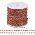 Cheriswelry 32.81Feet/10m Brass Twisted Chain Red Copper Soldered Curb Chain Iron Extender Link Chain 2.5x2x0.3mm for DIY Jewelry Making Mother’s Day Necklace Bracelet - color: Red Copper