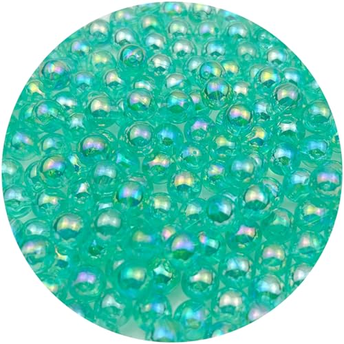 900 Pcs 6mm Acrylic Round Beads AB Colors Craft Beads Round Spacer Beads with Holes for DIY Craft Making Necklace Bracelet Earring Ornament(16- Emerald Green) - color: 16- Emerald Green, size: 6MM